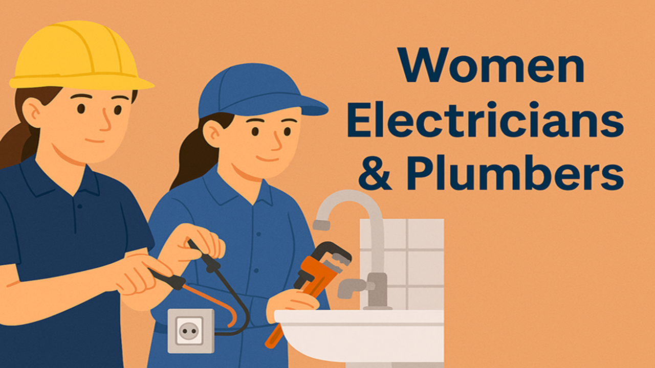 Women electricians and plumbers in India dropping out by 2026